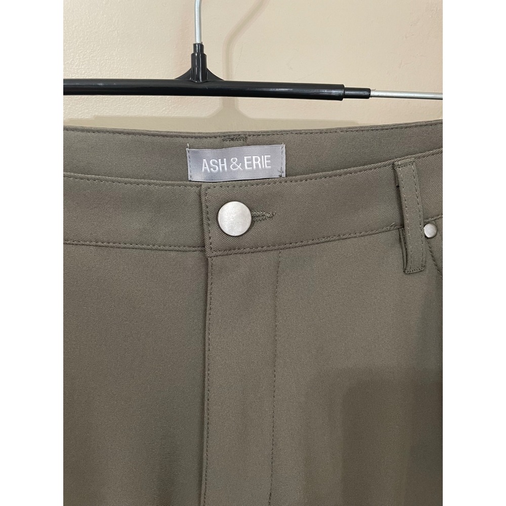 Ash & Erie Mens 5-Pocket Tech Pants Olive Green 33x25 Short Inseam Performance - Picture 3 of 7
